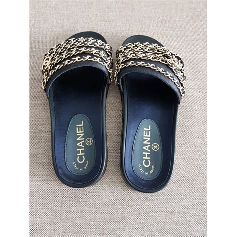 chanel black cord sandals|chanel sandals official website.